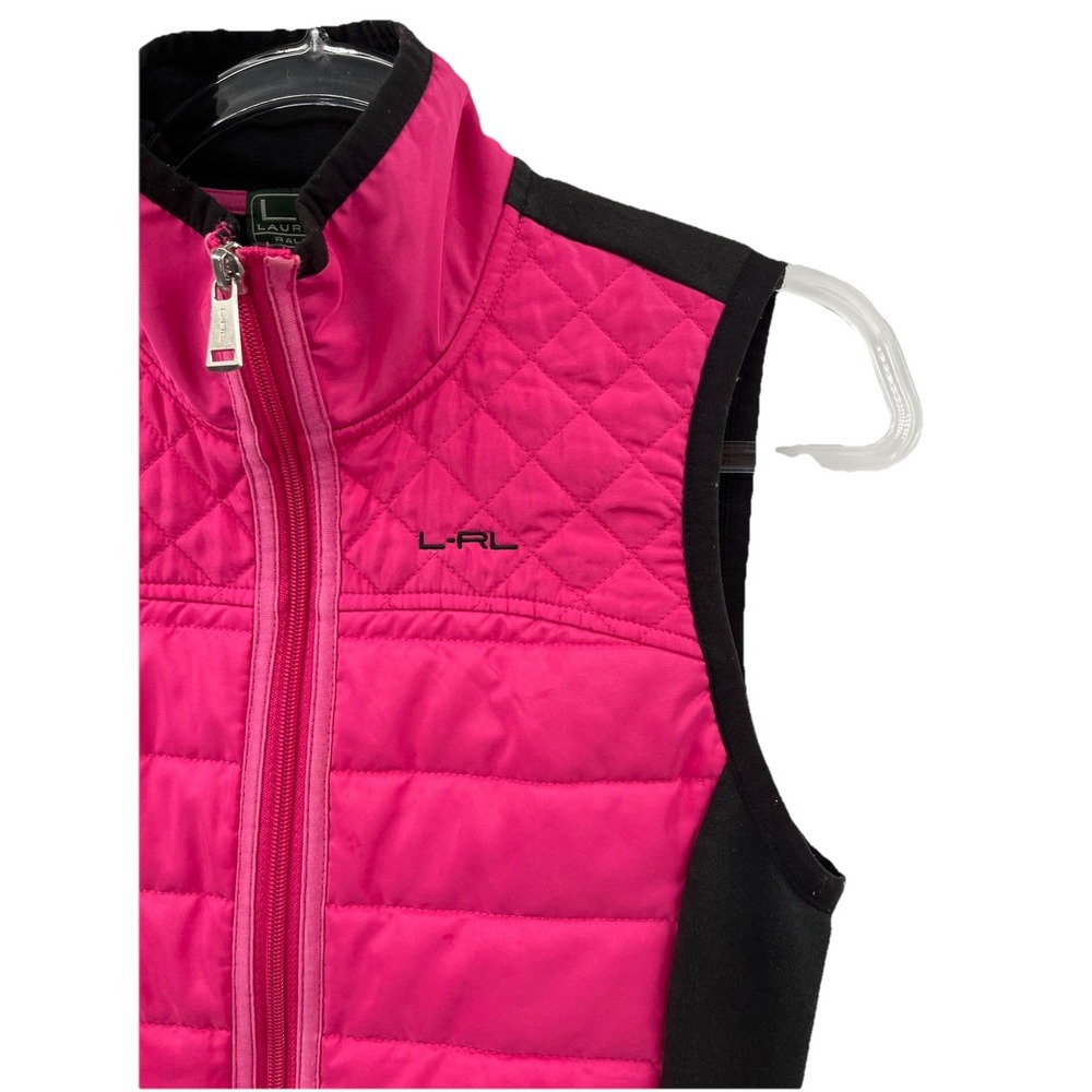 Lauren Ralph Lauren Vest Womens Small Pink Quilted Lightweight Activewear Puffer